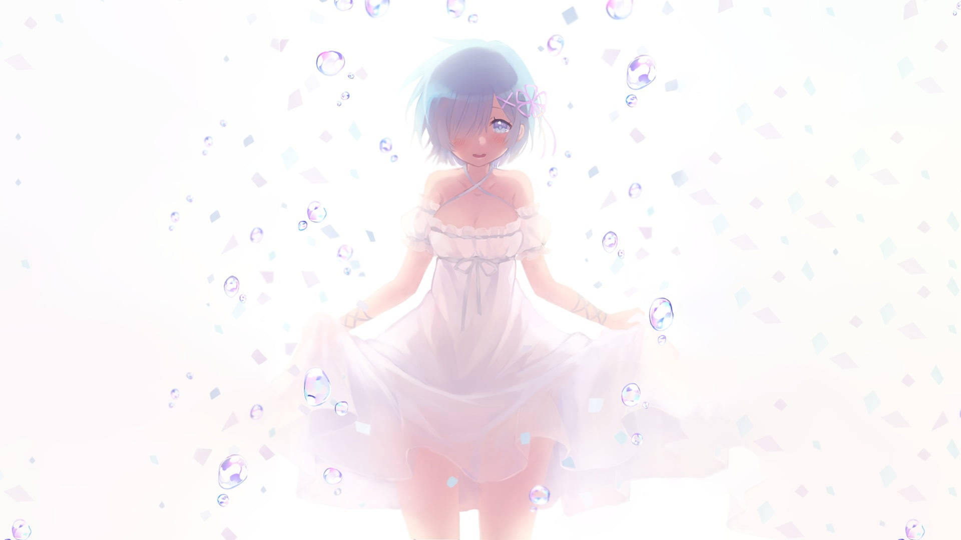 Rem In White Dress Background
