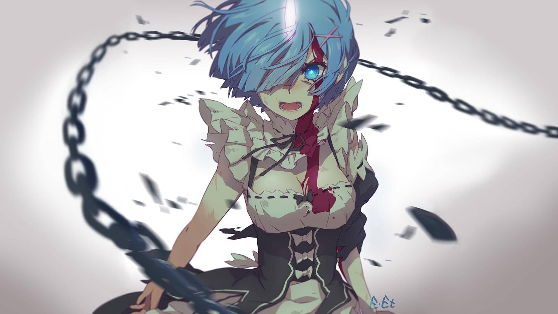 Rem With Blood Background