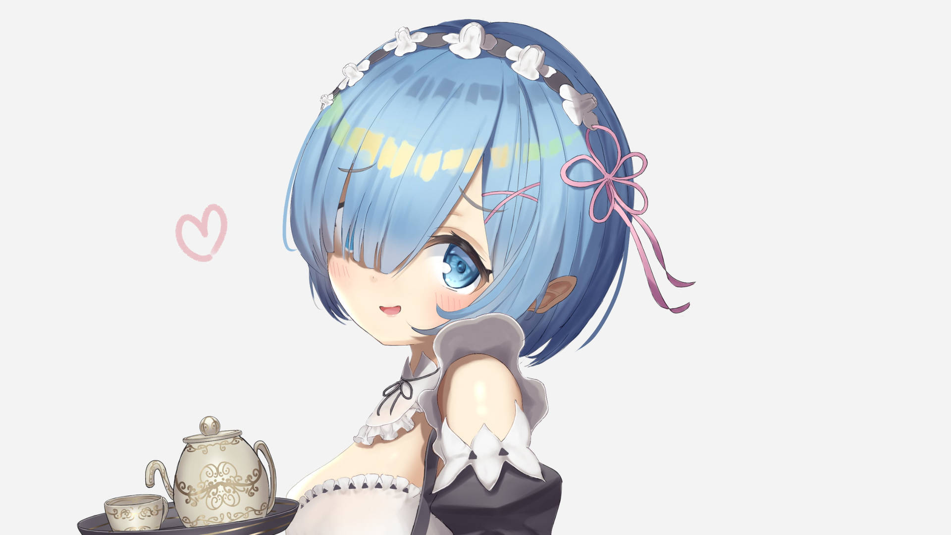 Rem With Teapot And Cup Background