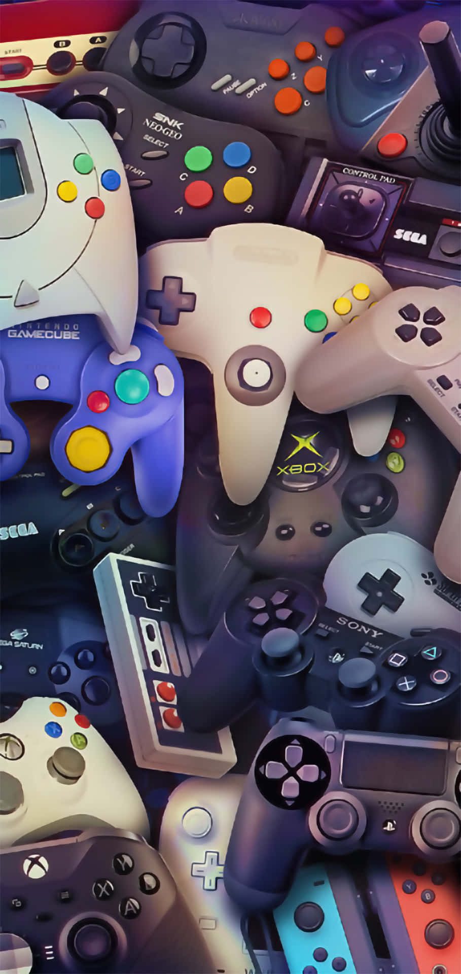 Remote Game Controllers Collection Background