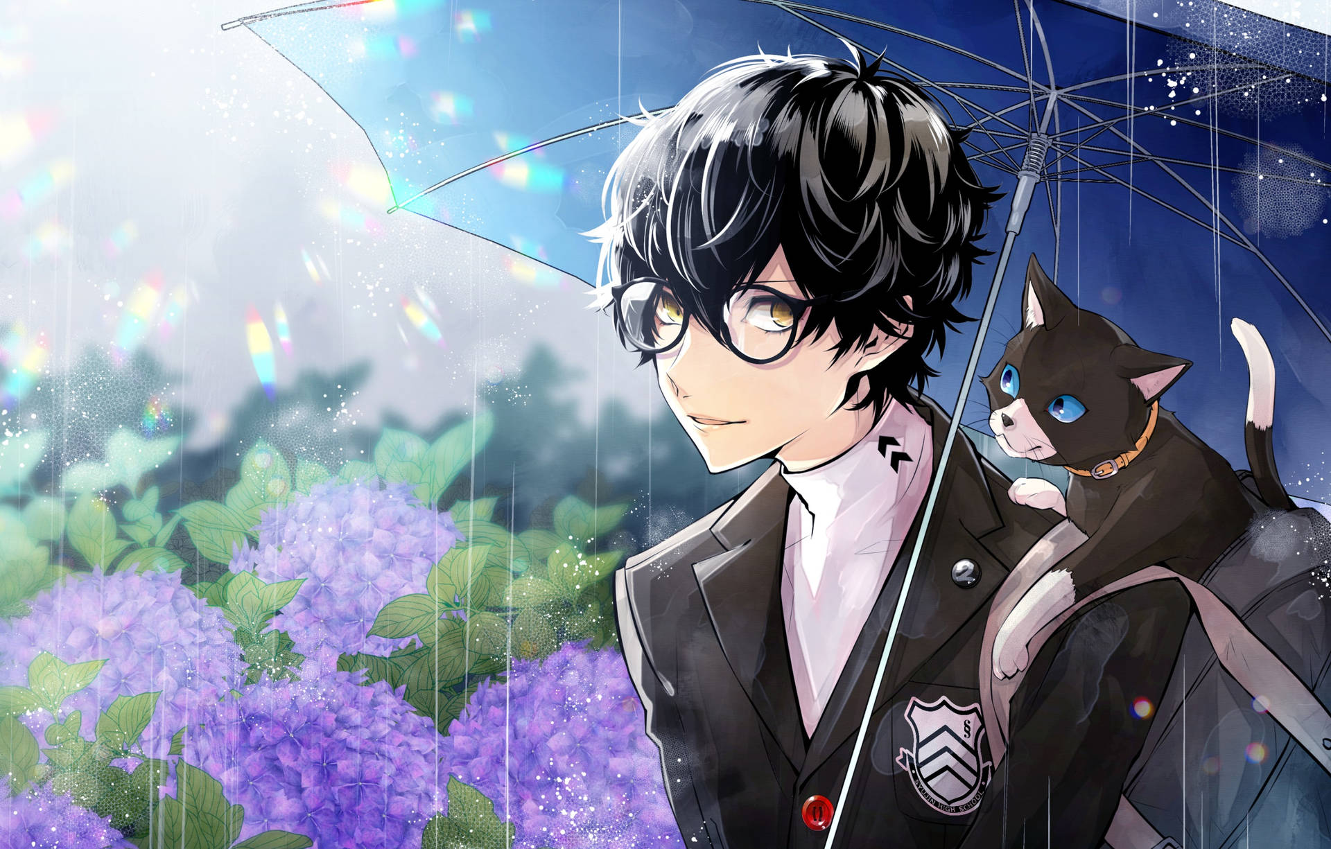 Ren Amamiya With Umbrella Background