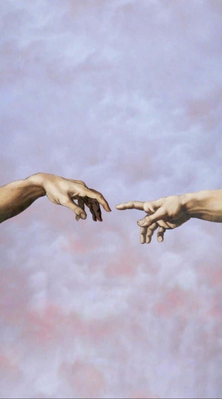Renaissance Aesthetic Creation Of Adam Hands Background
