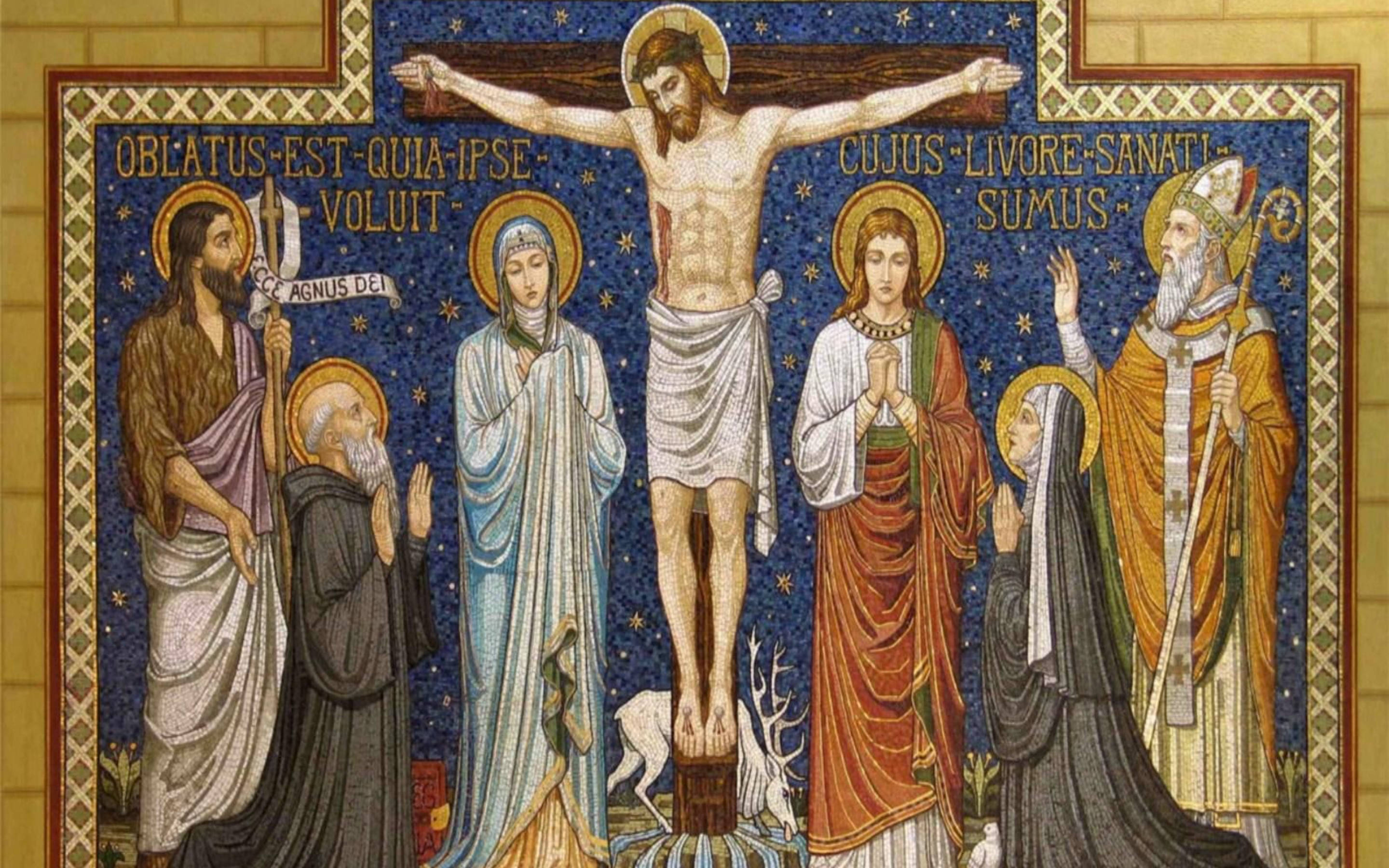 Renaissance Catholic Painting Of Crucifixion Background