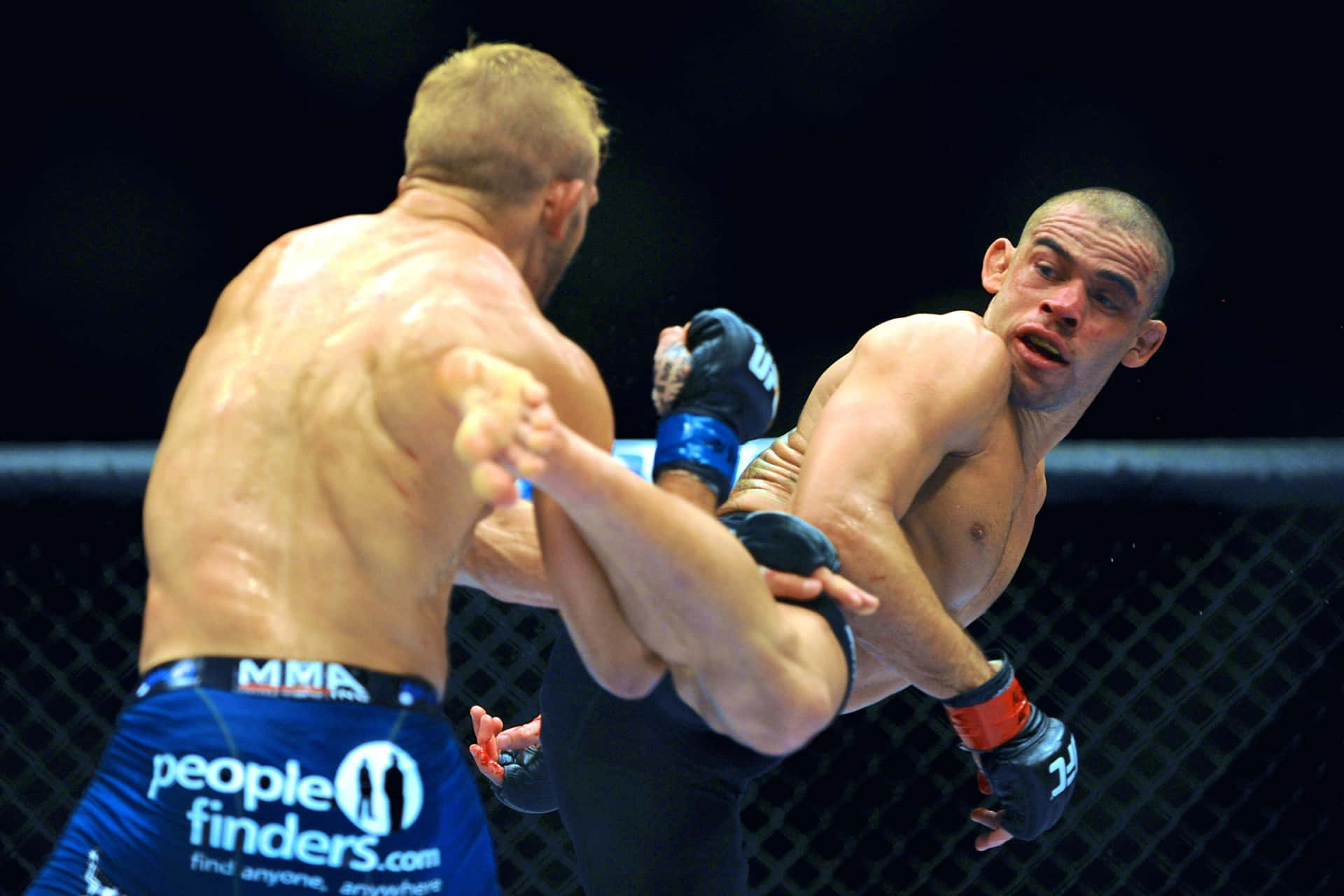 Renan Barão Kicks Tj Dillashaw Background
