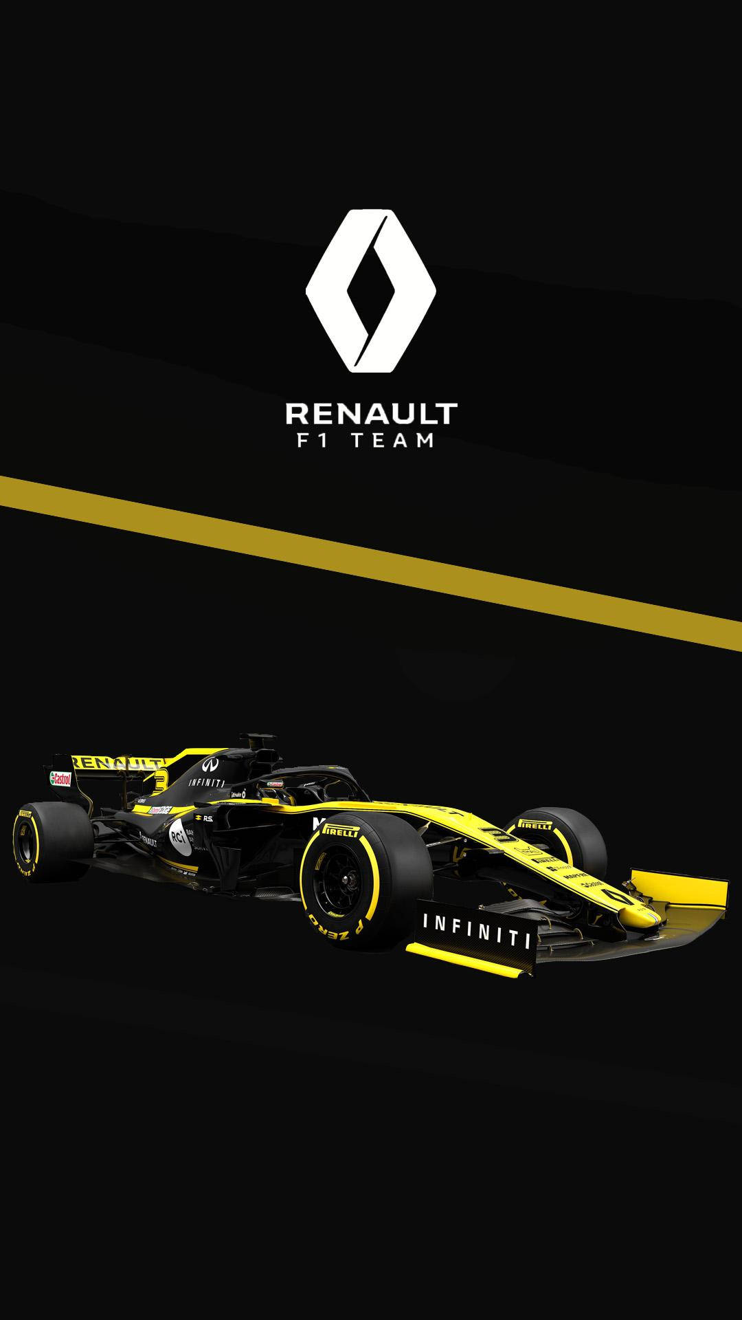 Renault F1 On Side Background