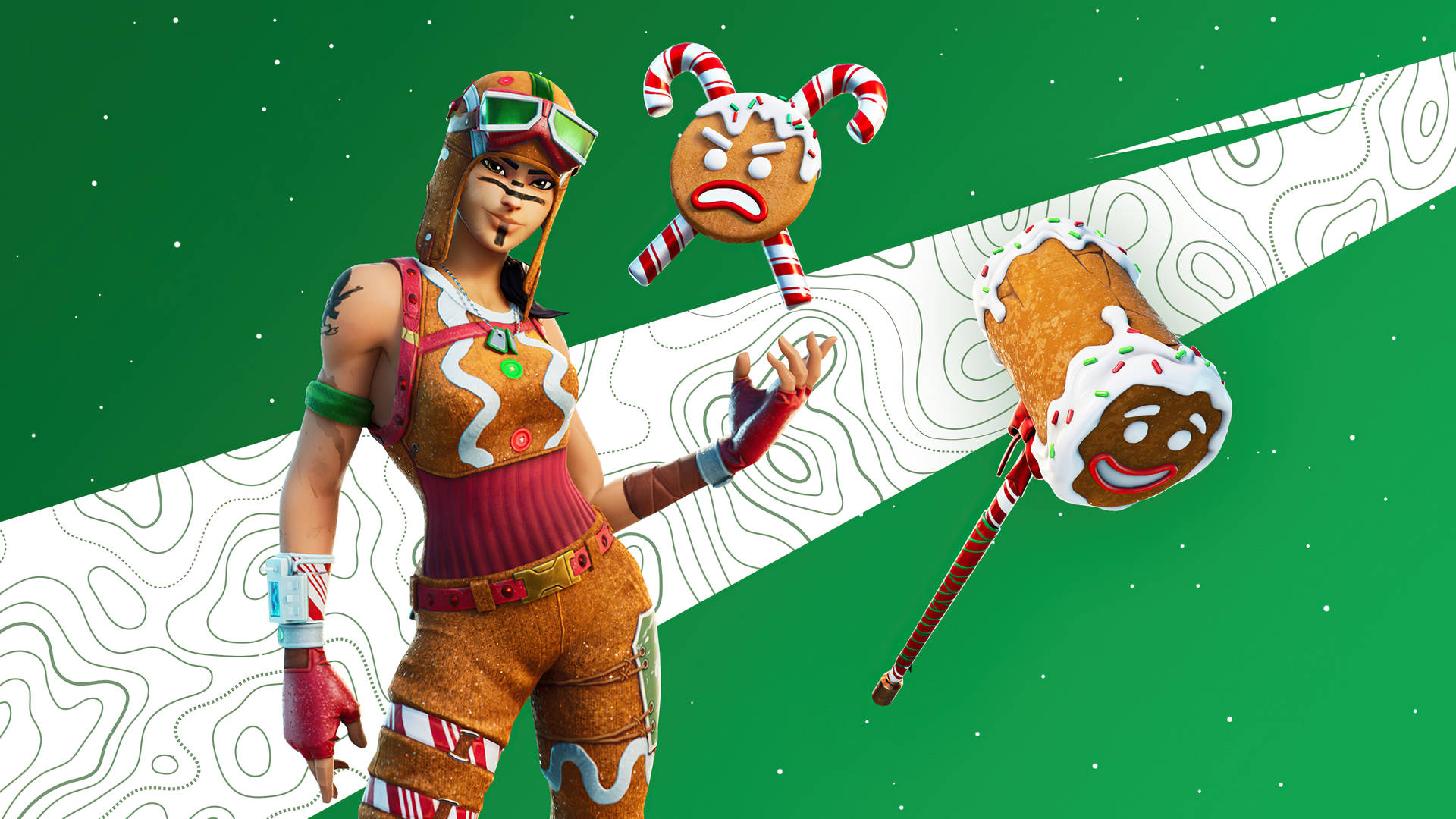 Renegade Raider Fortnite And Gingerbread Background