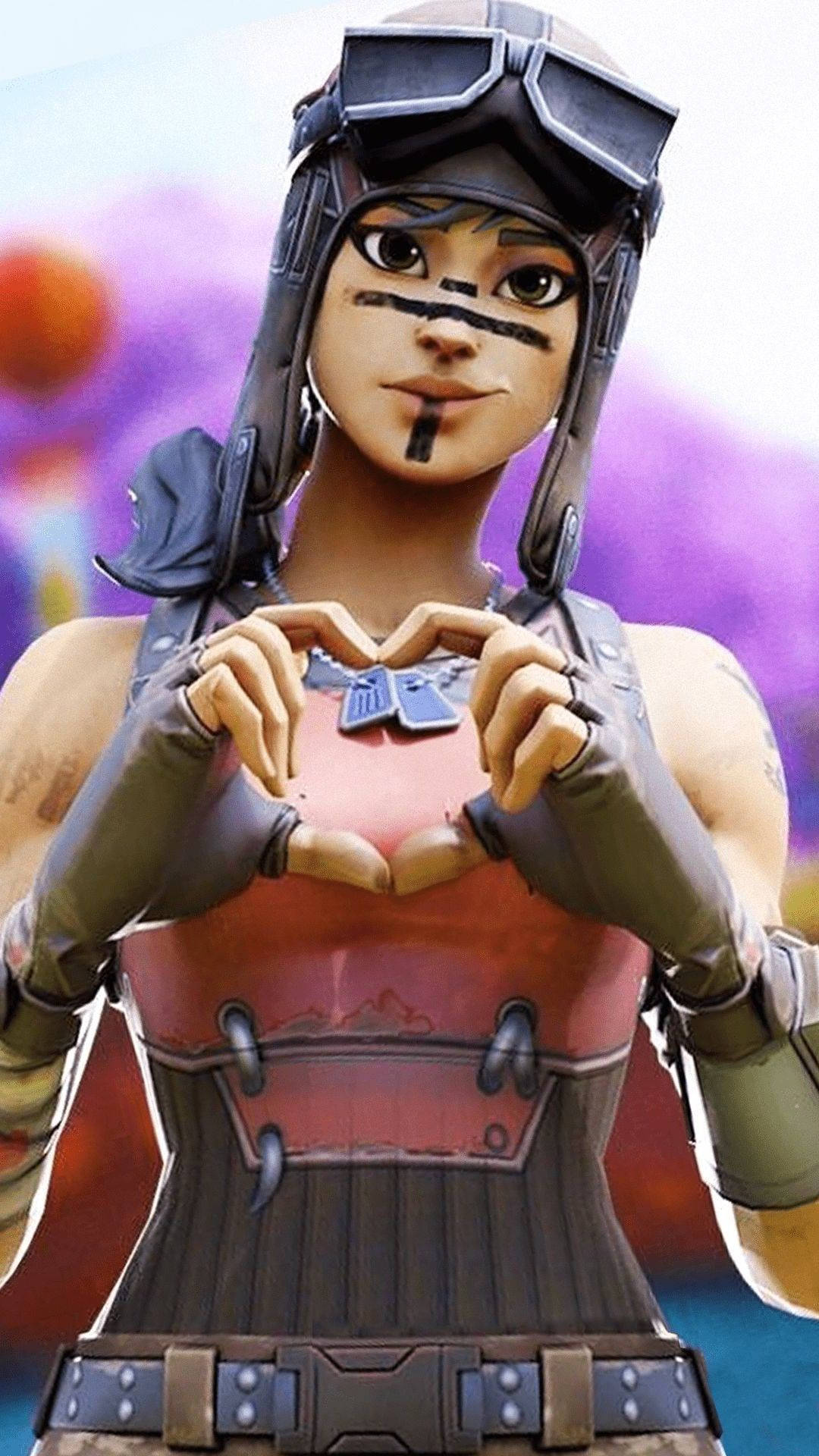 Renegade Raider Fortnite Heart Sign Background