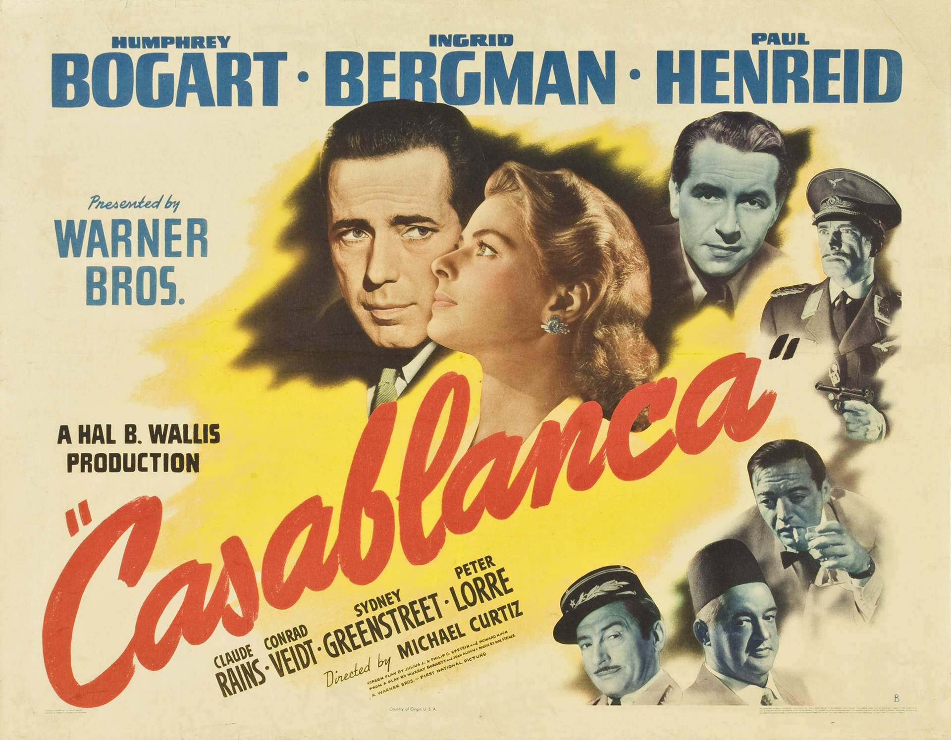 Renowned Casablanca Movie Poster