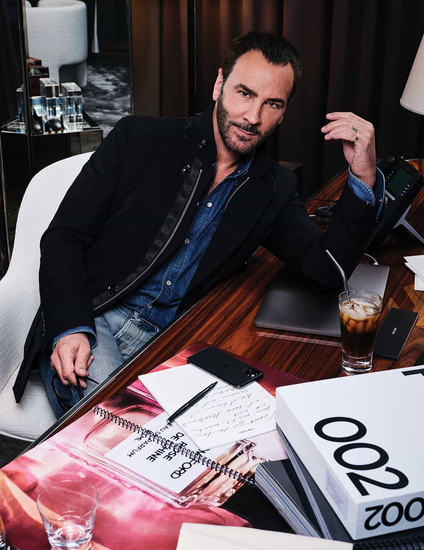 Renowned Designer Tom Ford In His Stylish Office Background