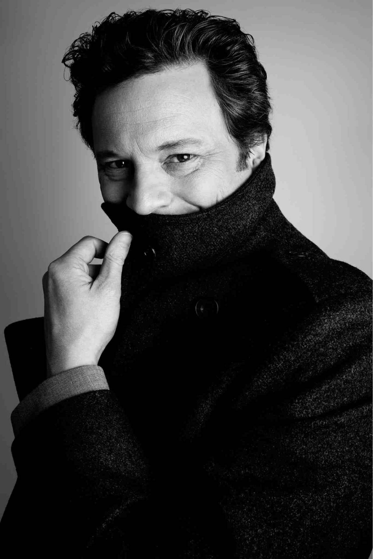 Renowned English Actor Colin Firth Starring In British Vogue Shoot Background