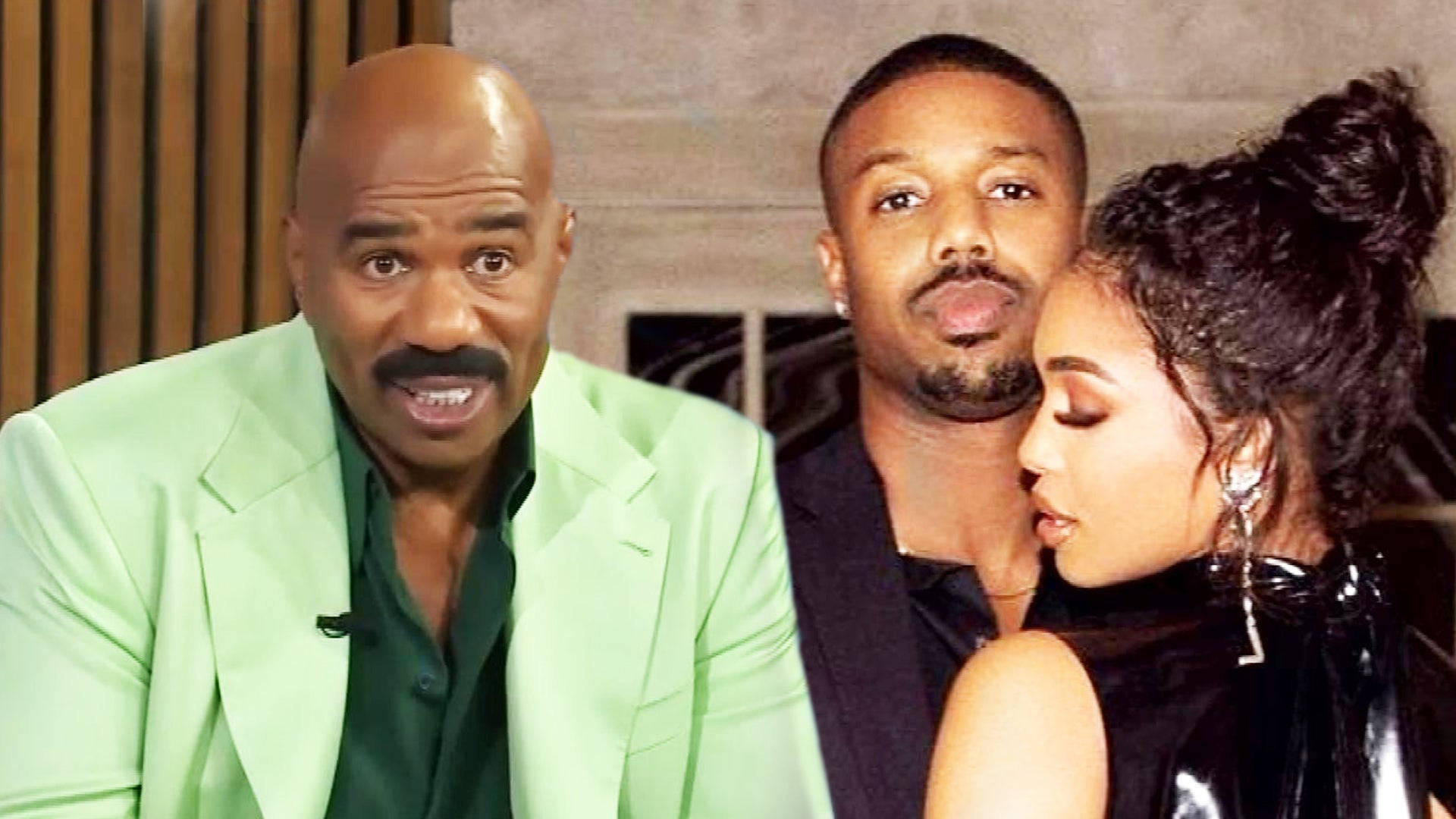 Renowned Television Host, Steve Harvey, Sharing A Moment With Hollywood Actor Michael B. Jordan