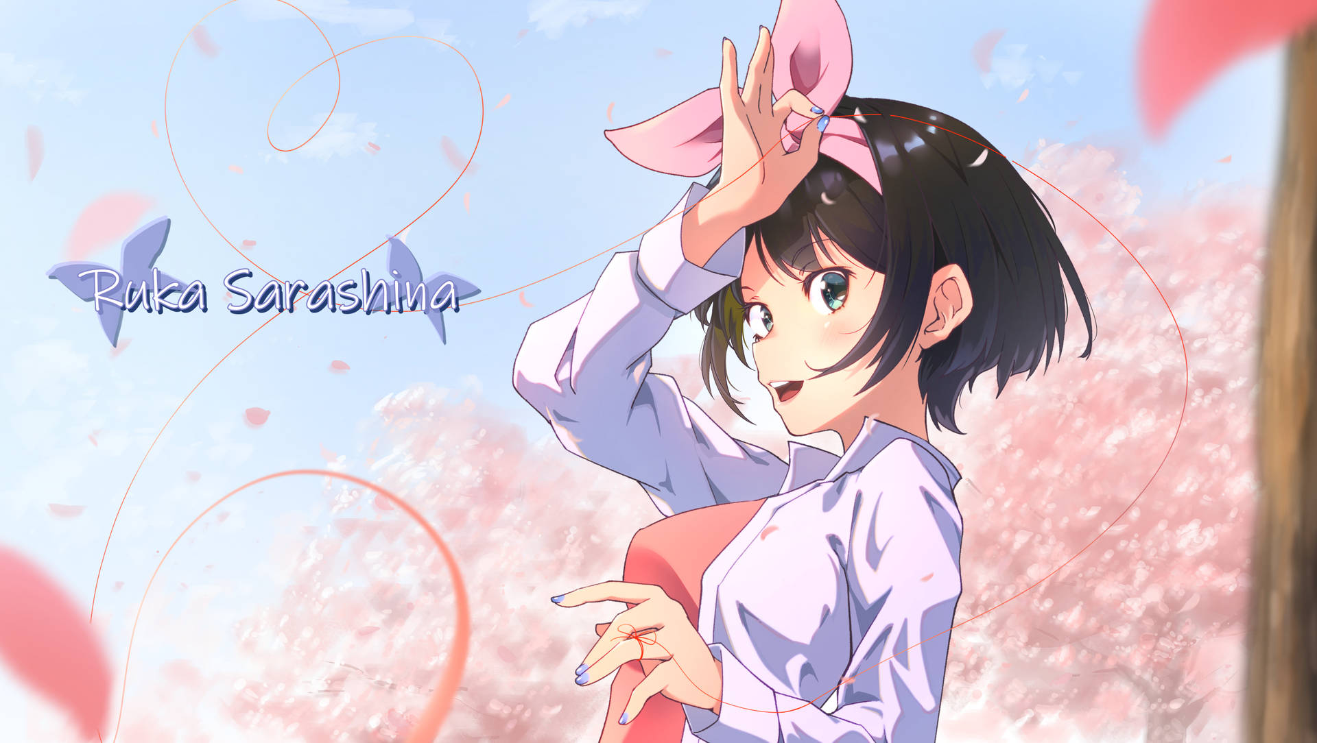 Rent A Girlfriend Ruka Cherry Blossom Background