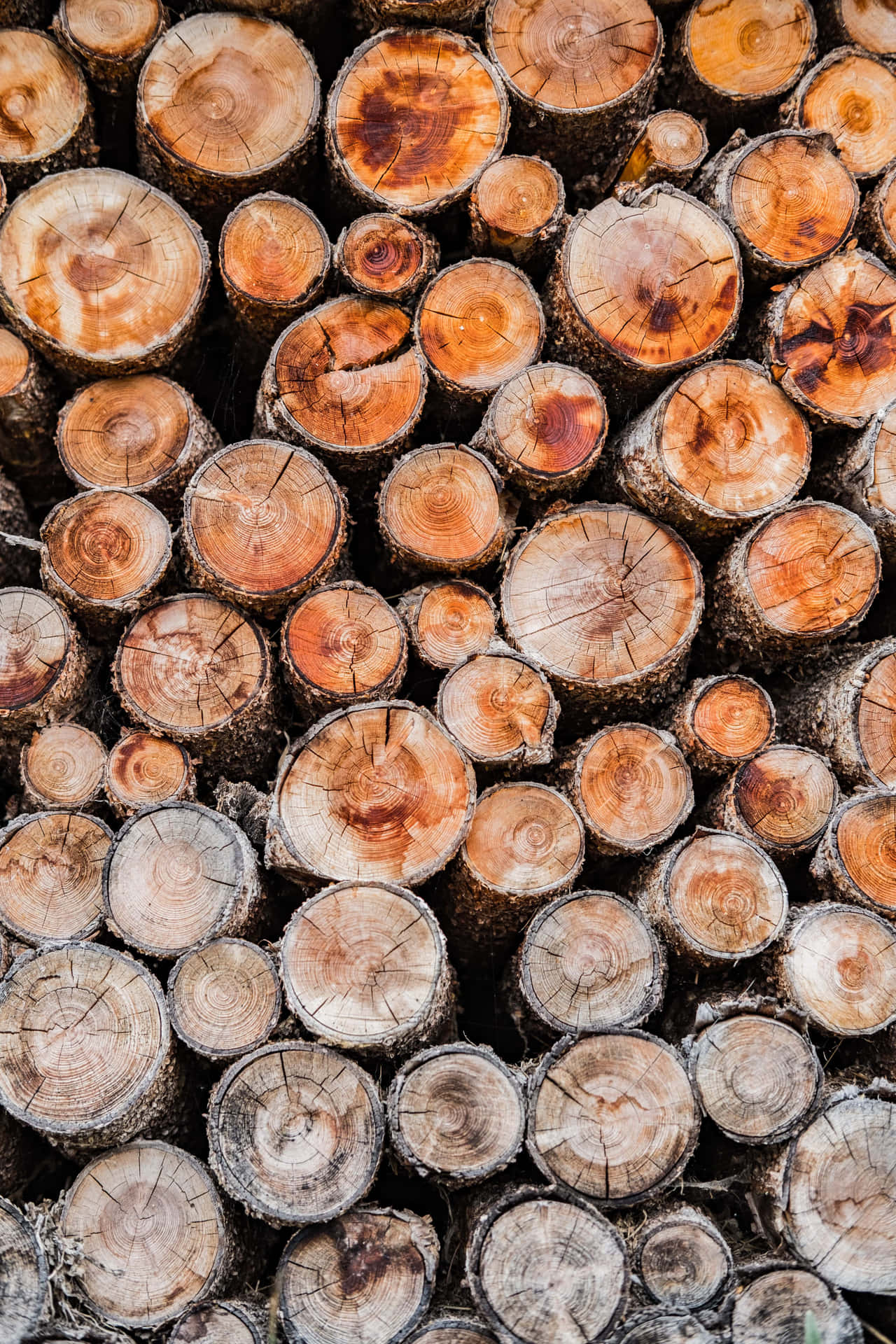 Repetitive Brown Logs [wallpaper] Background