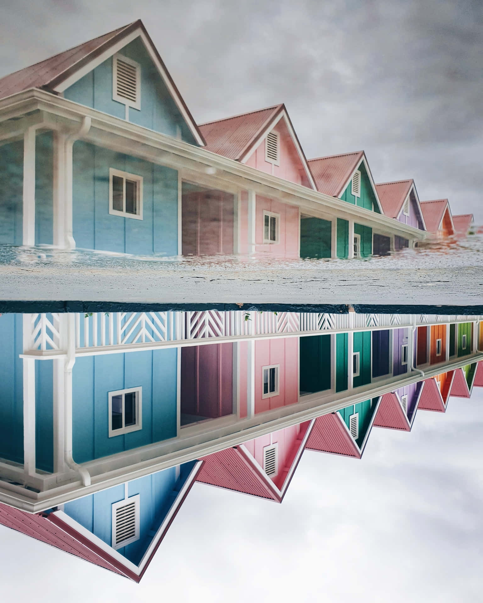 Repetitive Colorful Houses [wallpaper] Background
