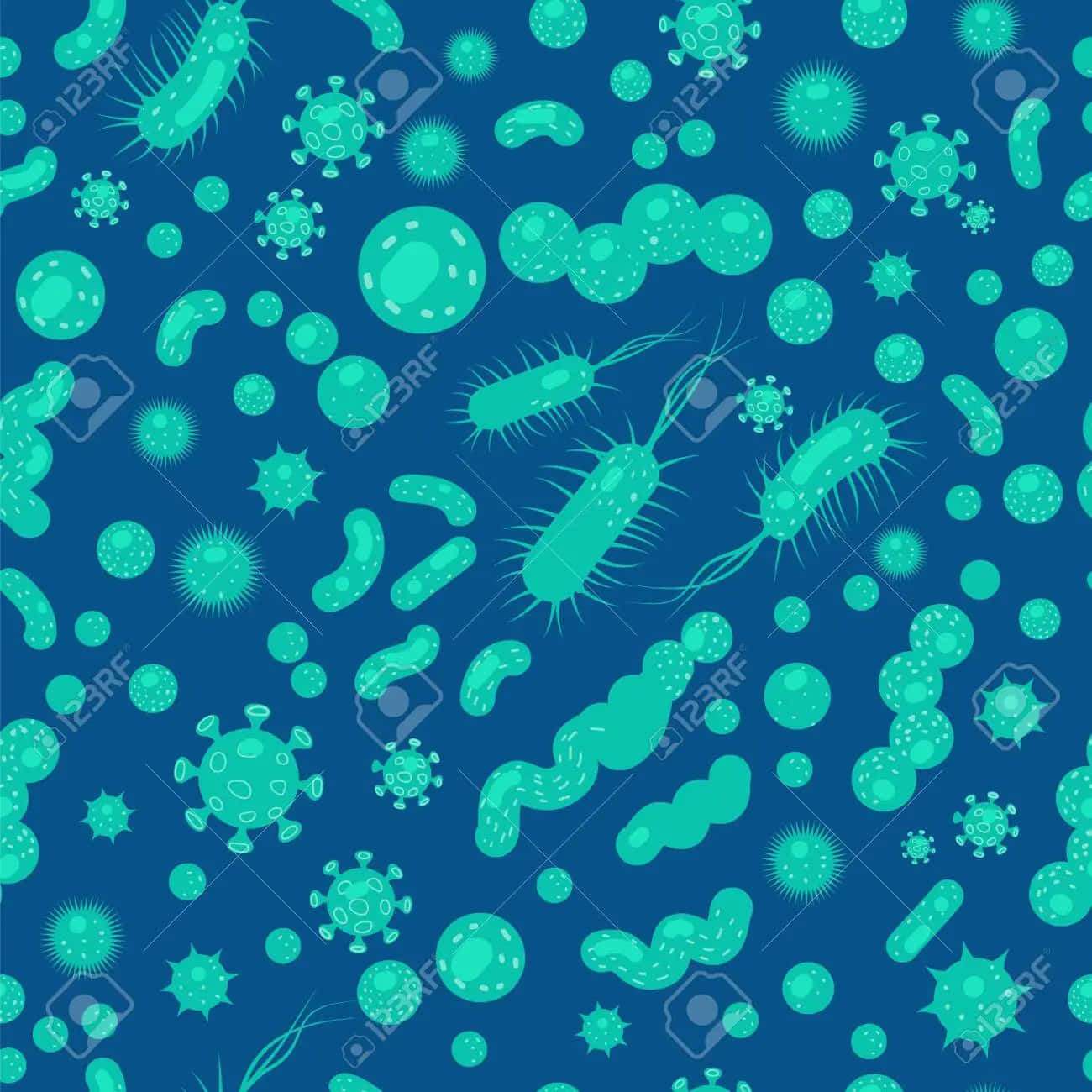 Repetitive Green Germs [wallpaper] Background