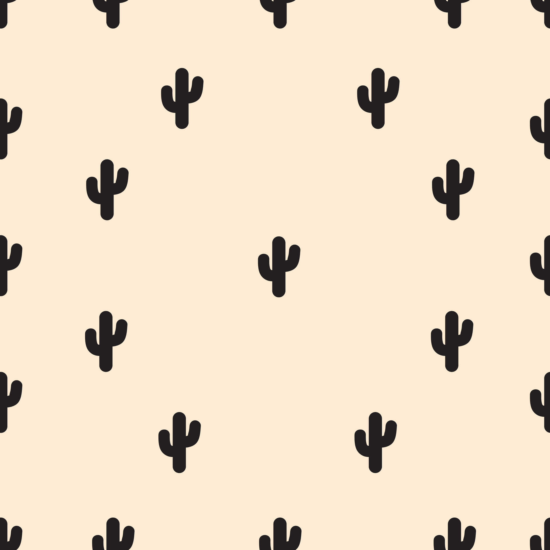 Repetitive Minimalist Cactus [wallpaper] Background
