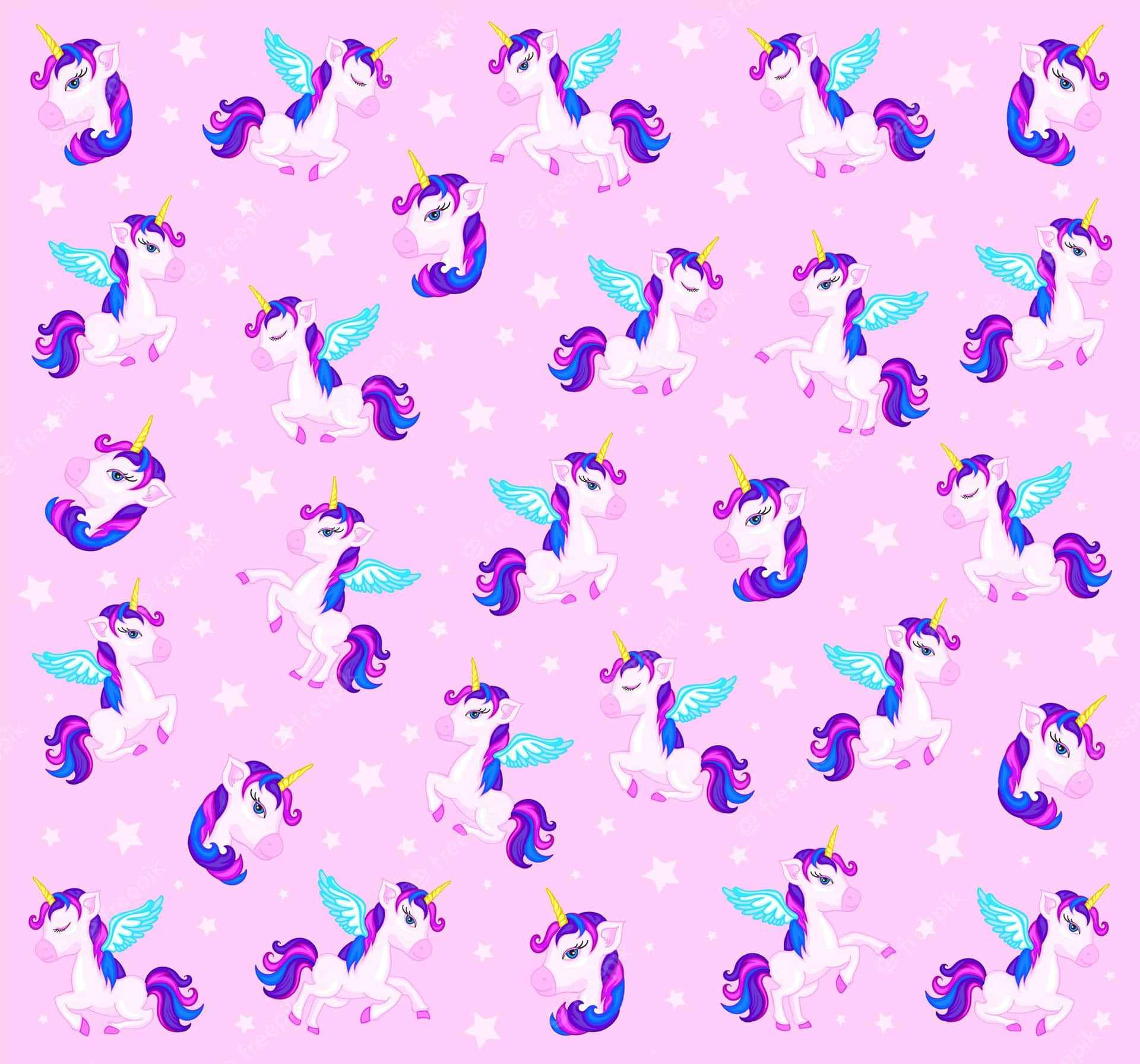 Repetitive Purple Unicorns [wallpaper] Background