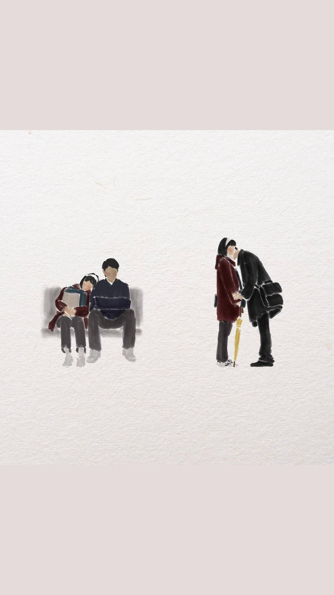 Reply 1988 Deok-sun And Jung-hwan Watercolor Background