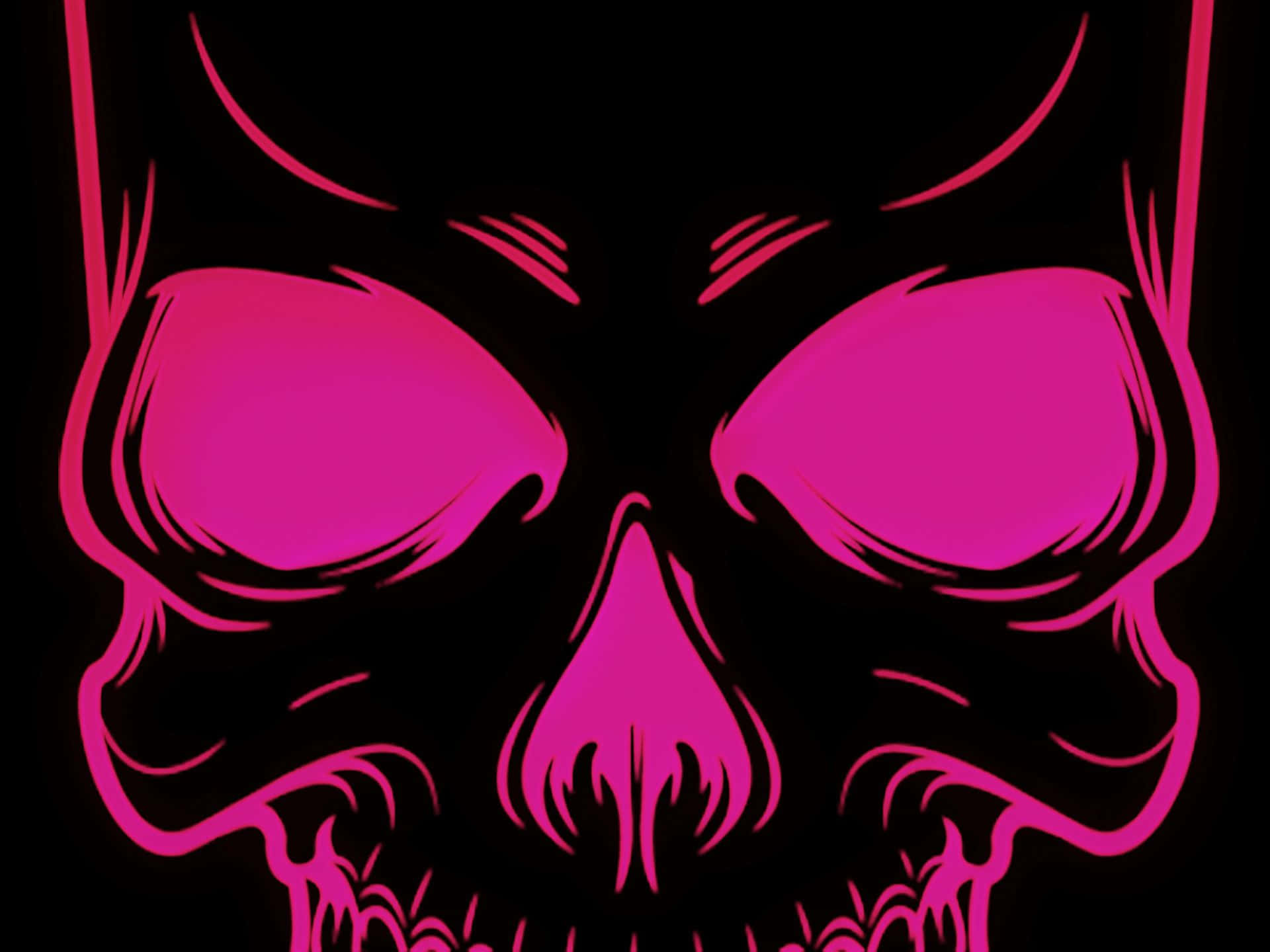 Represent A Fearless Attitude With Pink Skull Art Background