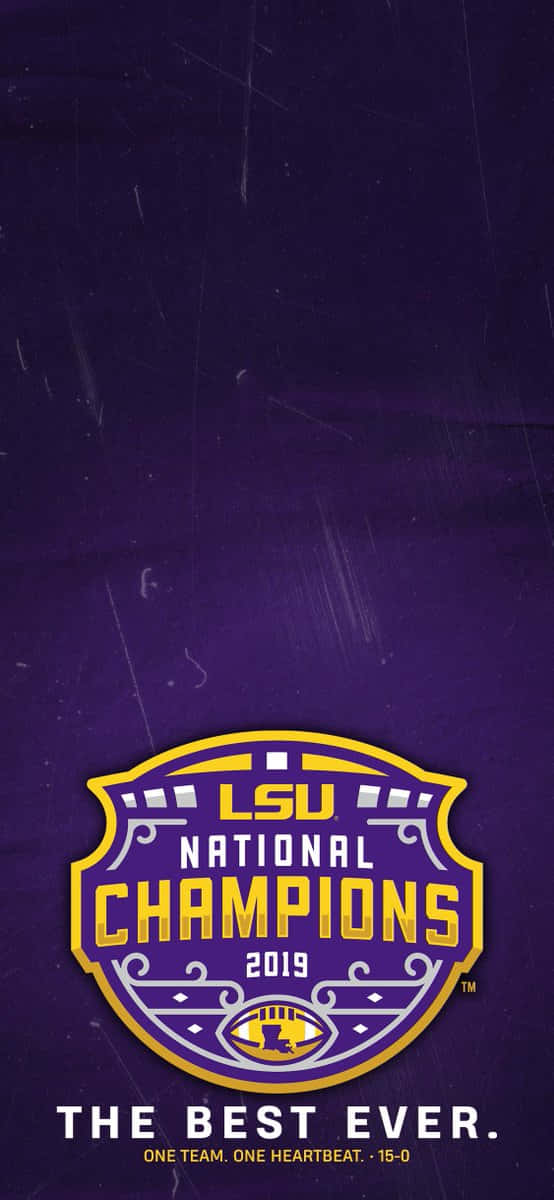 Represent Your Louisiana State University Pride With This Wallpapers Featuring The Lsu Logo In Vibrant Yellows And Purples Background