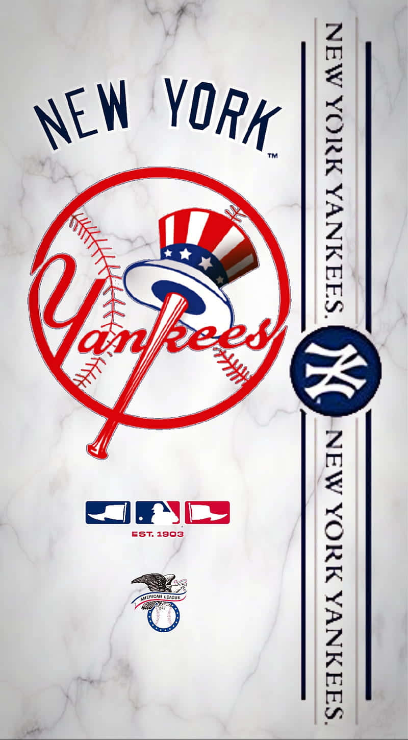 Represent Your Support For The New York Yankees With This Wallpaper For Your Iphone Background