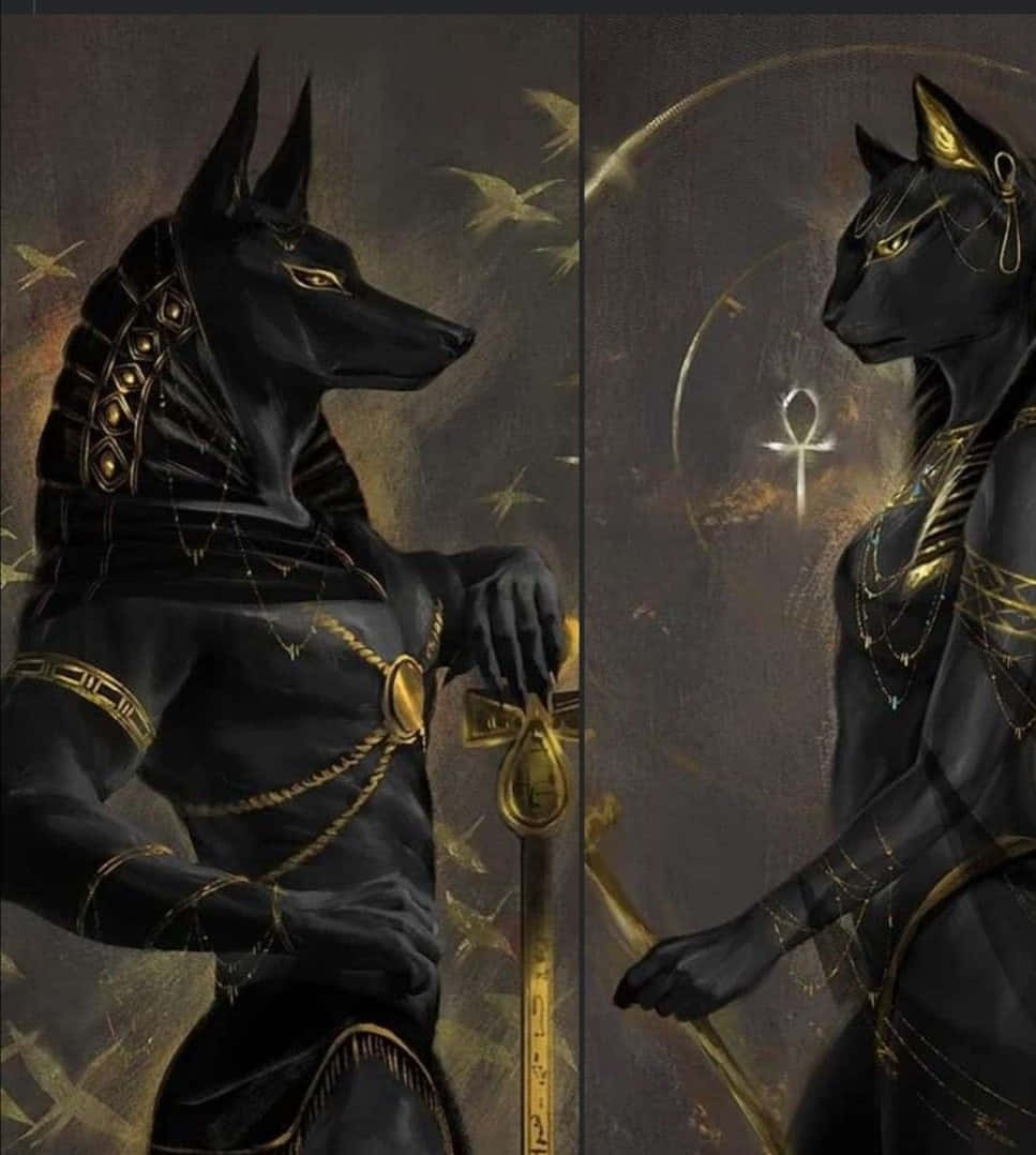 Representation Of Ancient Mythology And Power Of The Egyptian Gods. Background