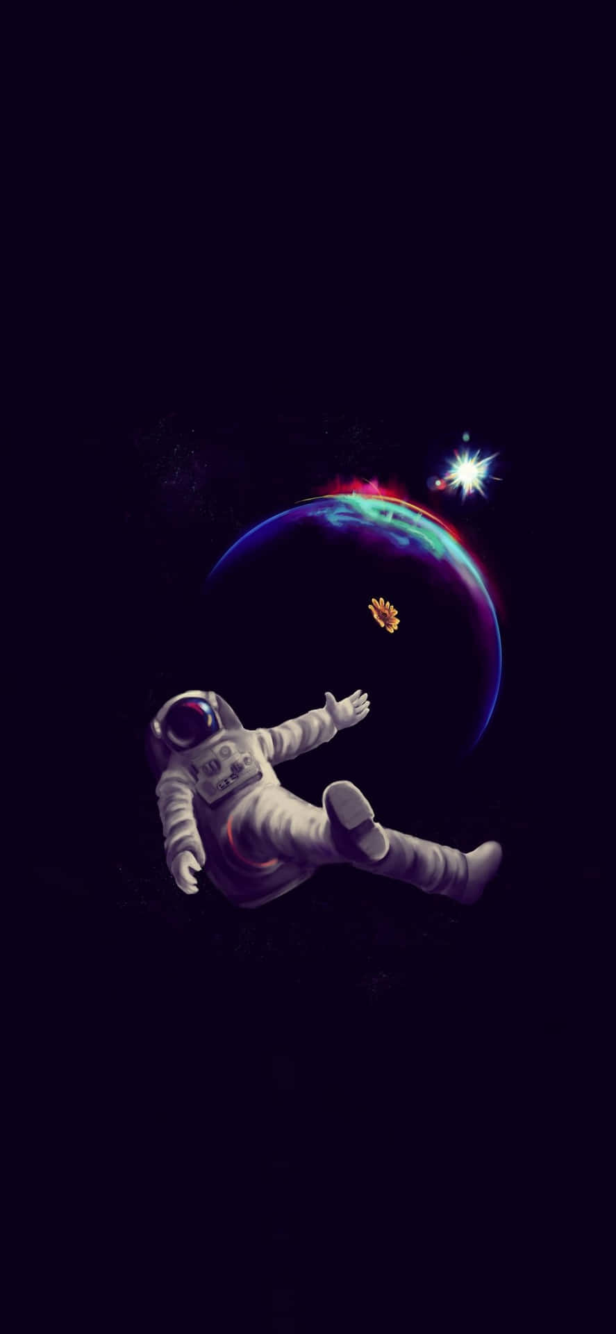 Representing The Clash Of Two Worlds – This Astronaut Iphone Wallpaper Brings The Infinite Possibilities Of Space To Your Pocket. Background