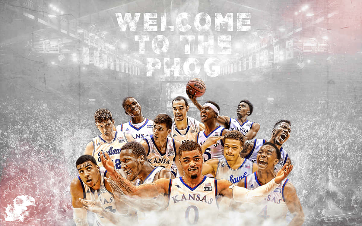 Representing The University Of Kansas, The Jayhawks Soar To Victory Background