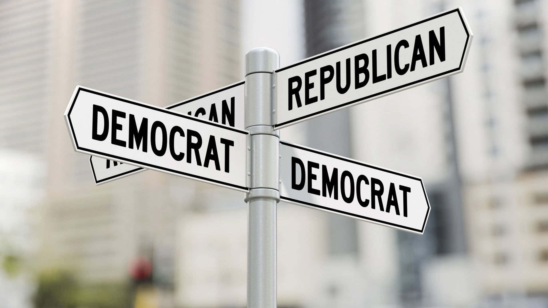 Republican Democrat Crossroad Sign Background