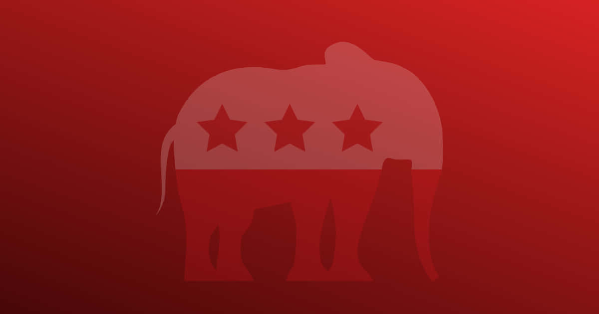 Republican Elephant In Monochrome Red
