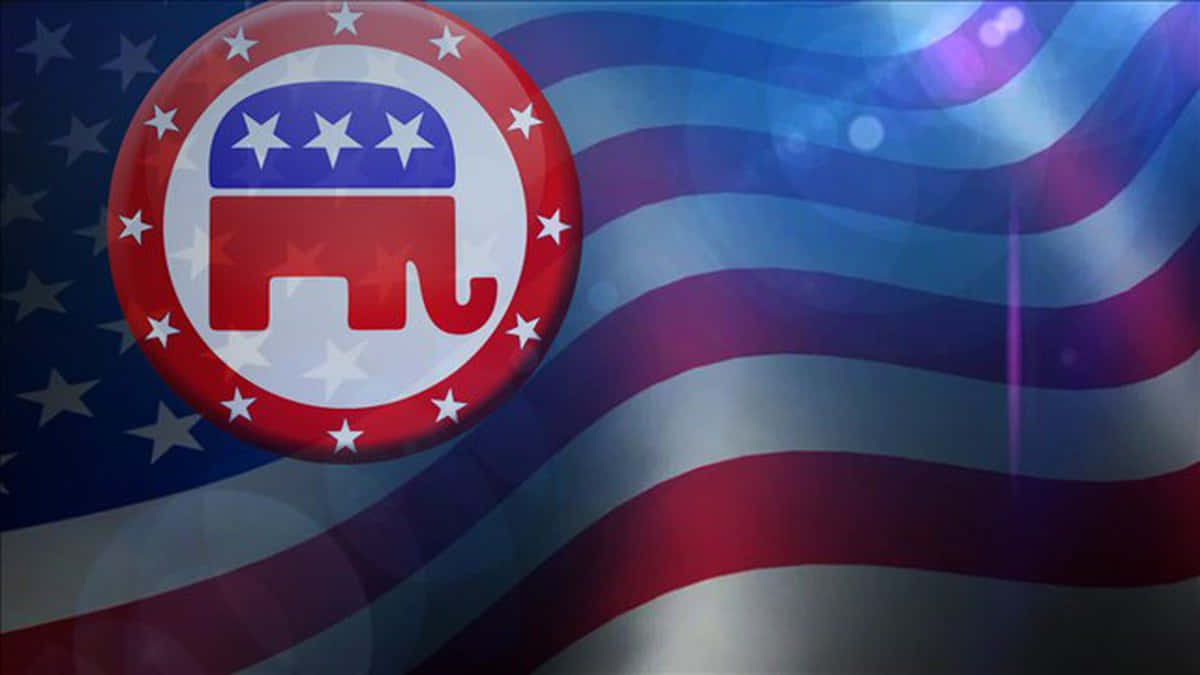 Republican Elephant Sign On Us Flag