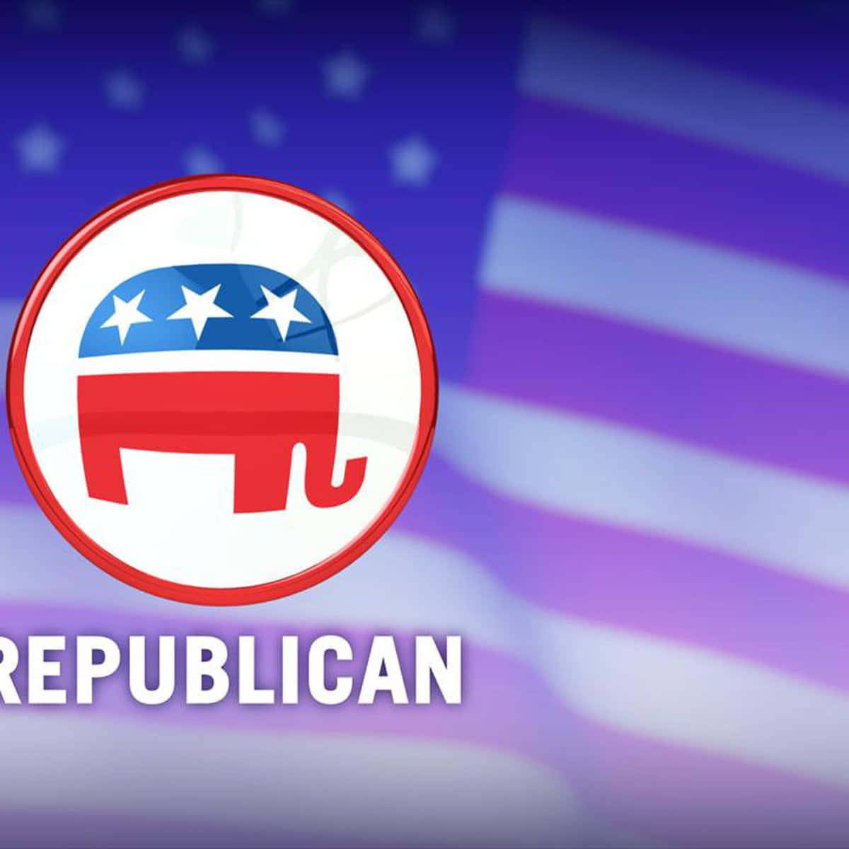 Republican Elephant With Us Flag