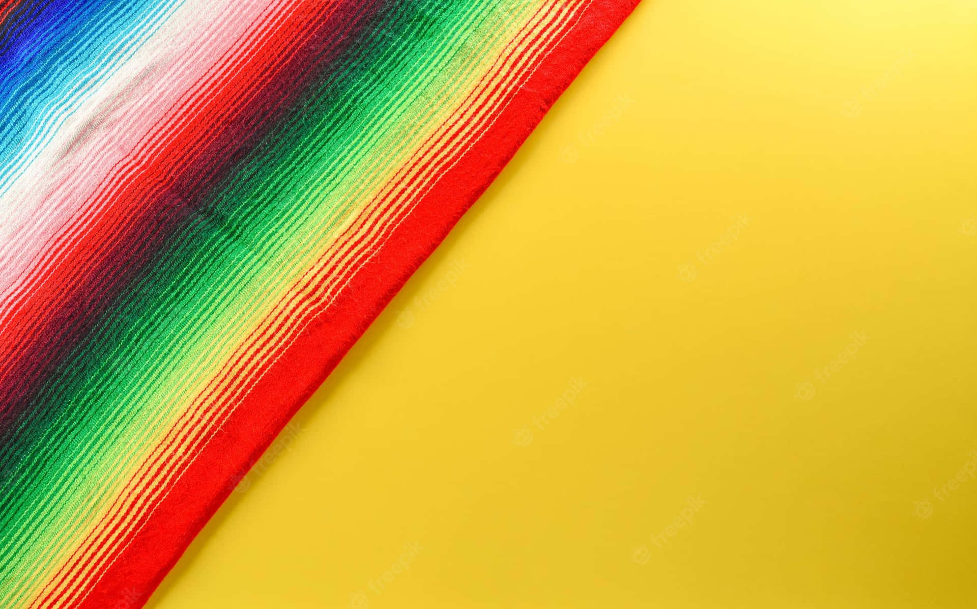 Res Stipes On Yellow Serape Background