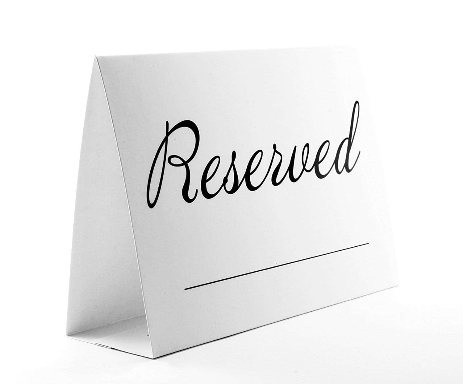 Reserved Sign In Cursive Background