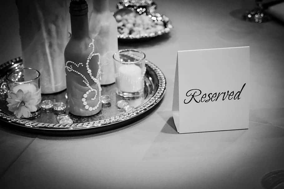 Reserved Table Black And White Background