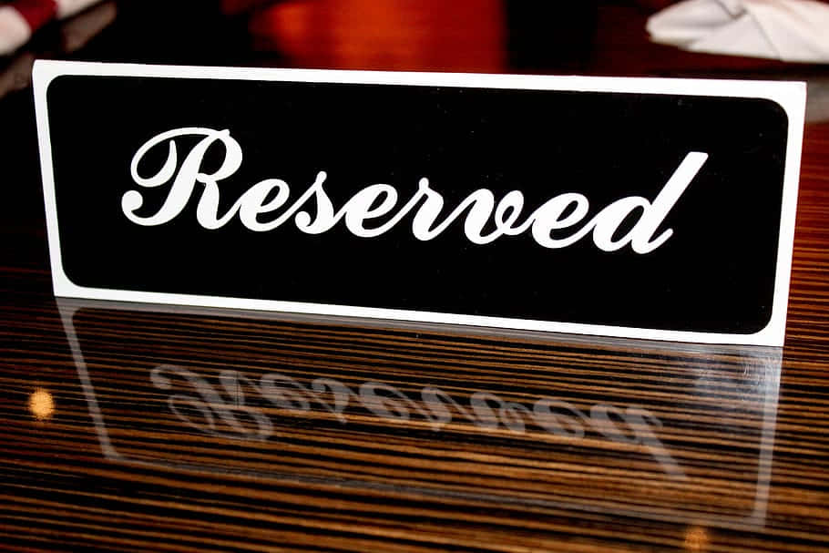 Reserved Table Sign Hd Background