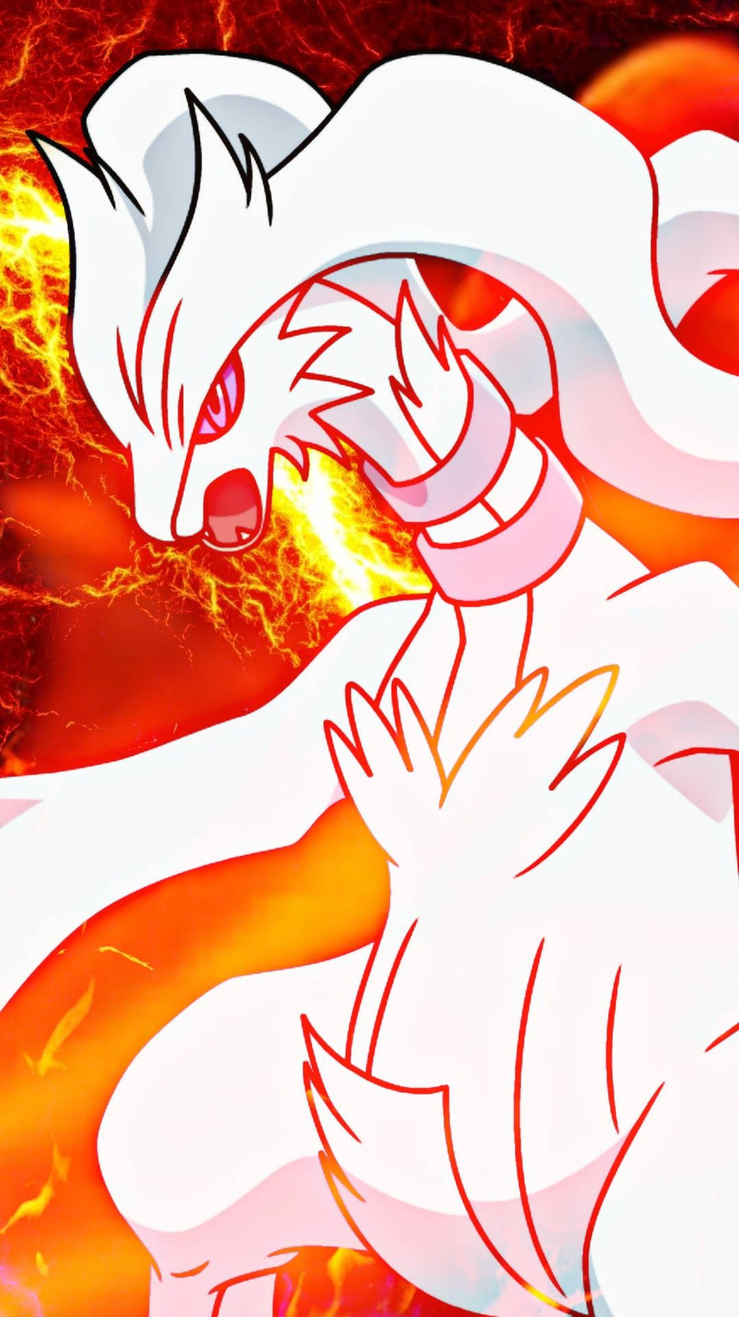 Reshiram Surrounded By Flames Background