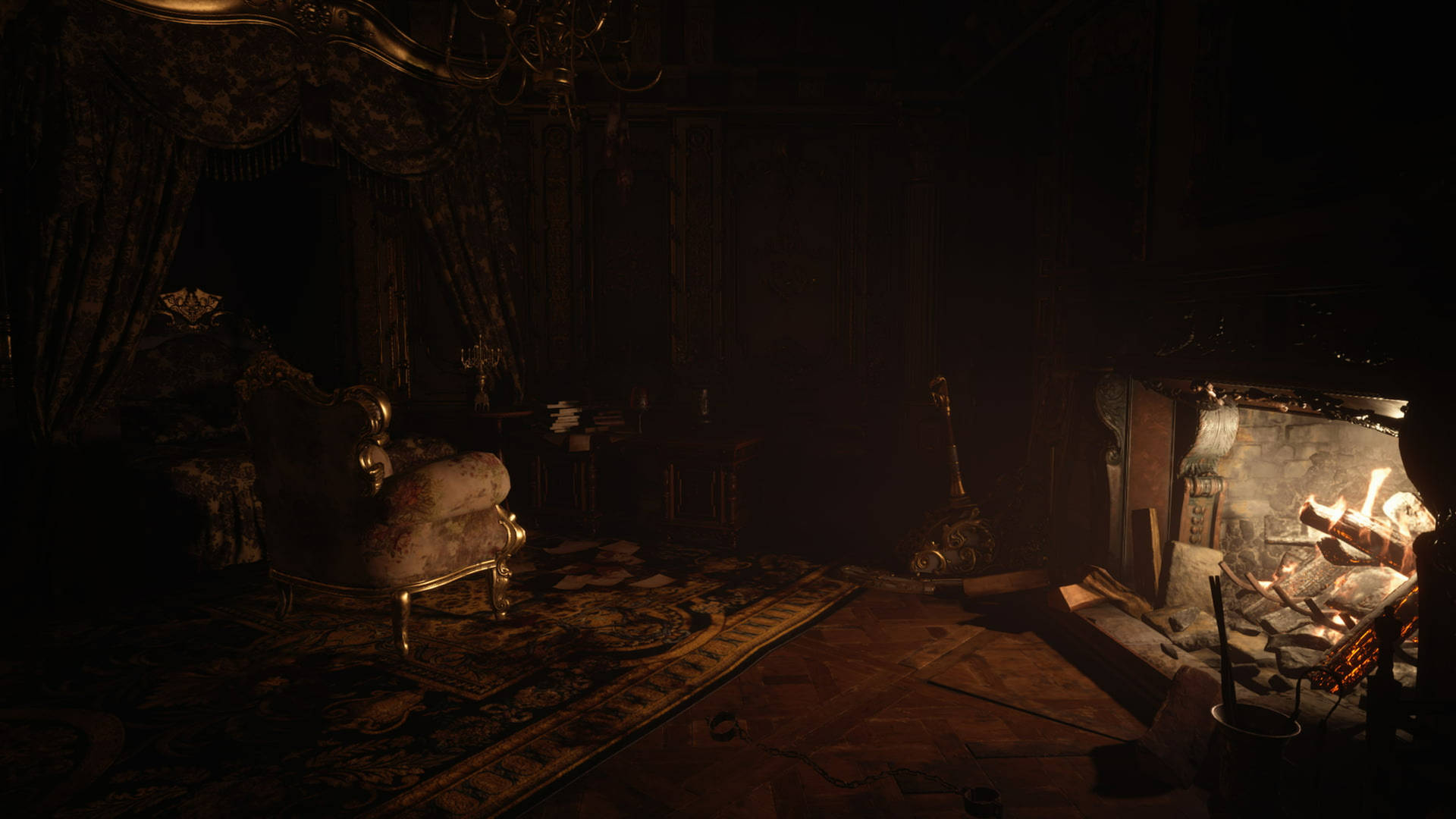 Resident Evil 8: Dimitrescu Fireplace Background