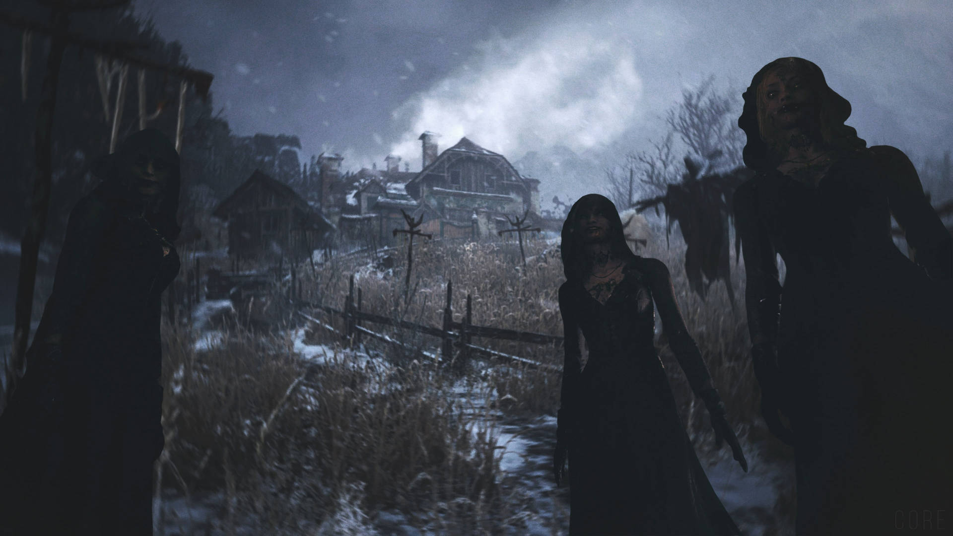 Resident Evil 8: Village Black Witches Background