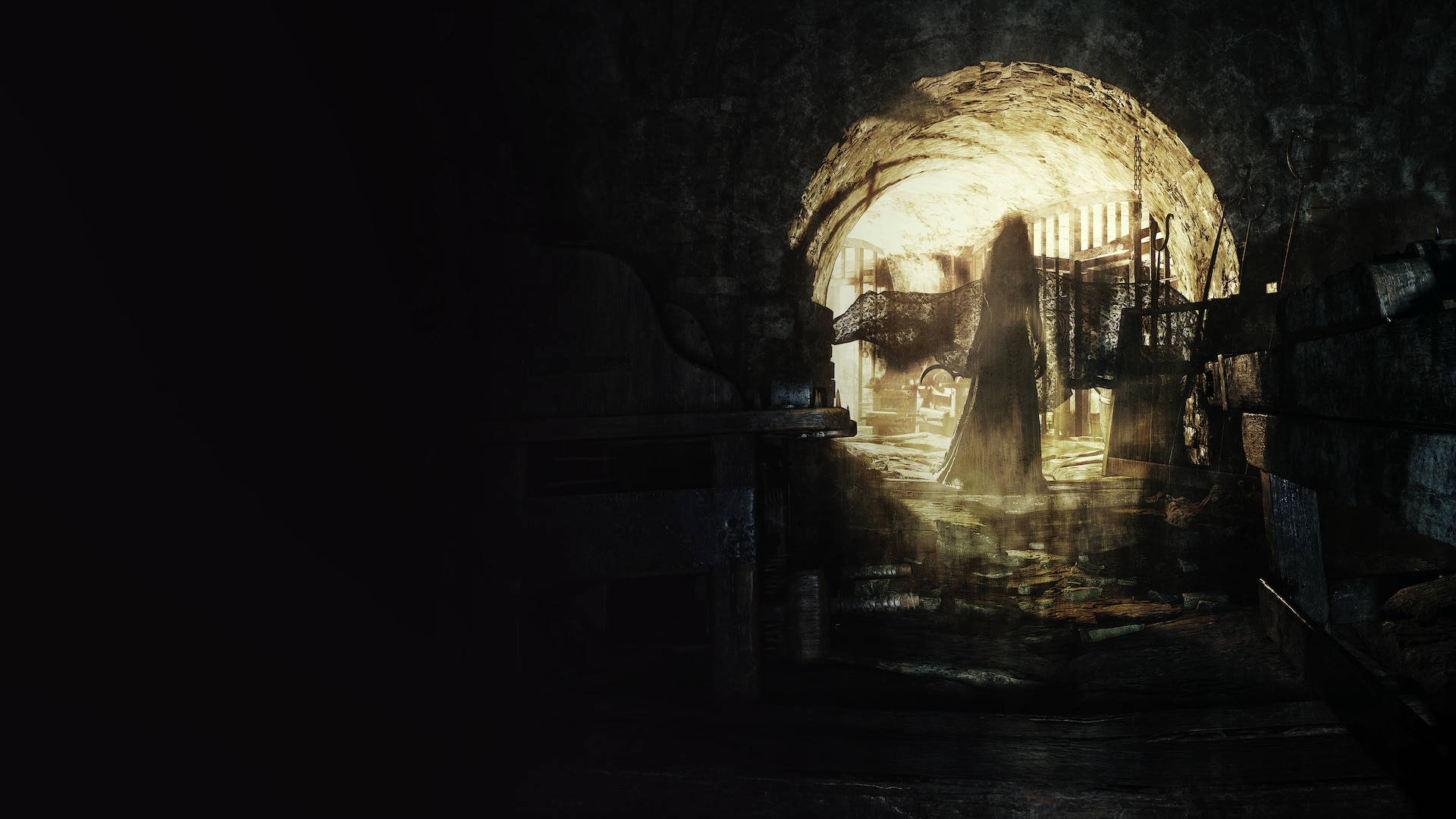Resident Evil 8: Village Dark Tunnel Background