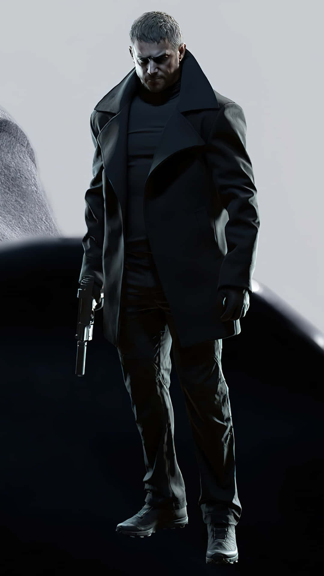Resident Evil Iphone Man In Black Coat Background