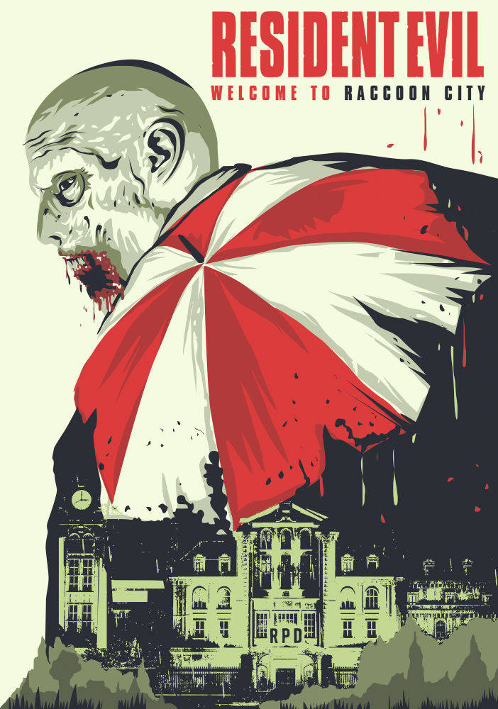 Resident Evil Welcome To Raccoon City Zombie Umbrella Background