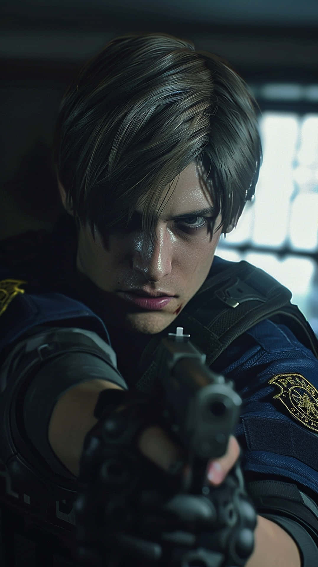 Resident Evil2 Remake Leon Aiming Background