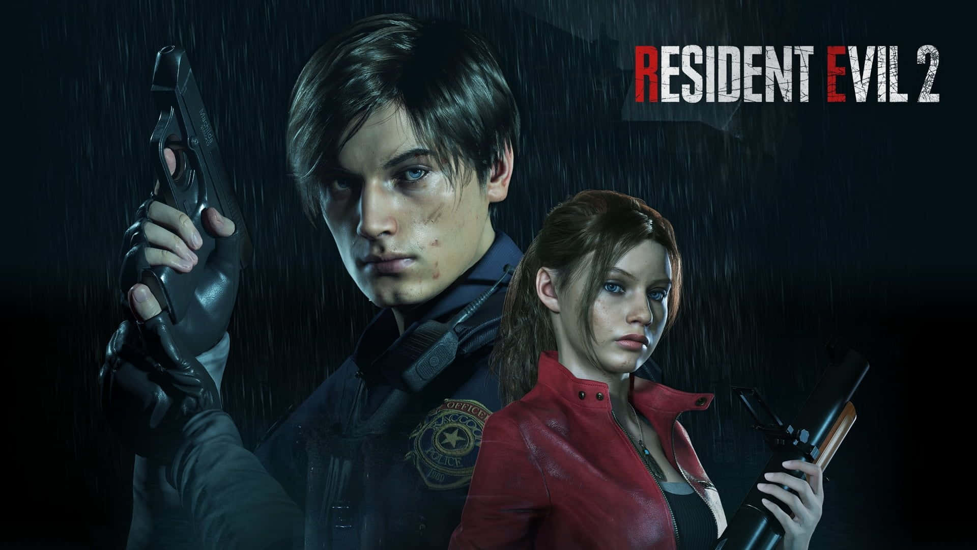 Resident Evil2 Remake Leonand Claire Background