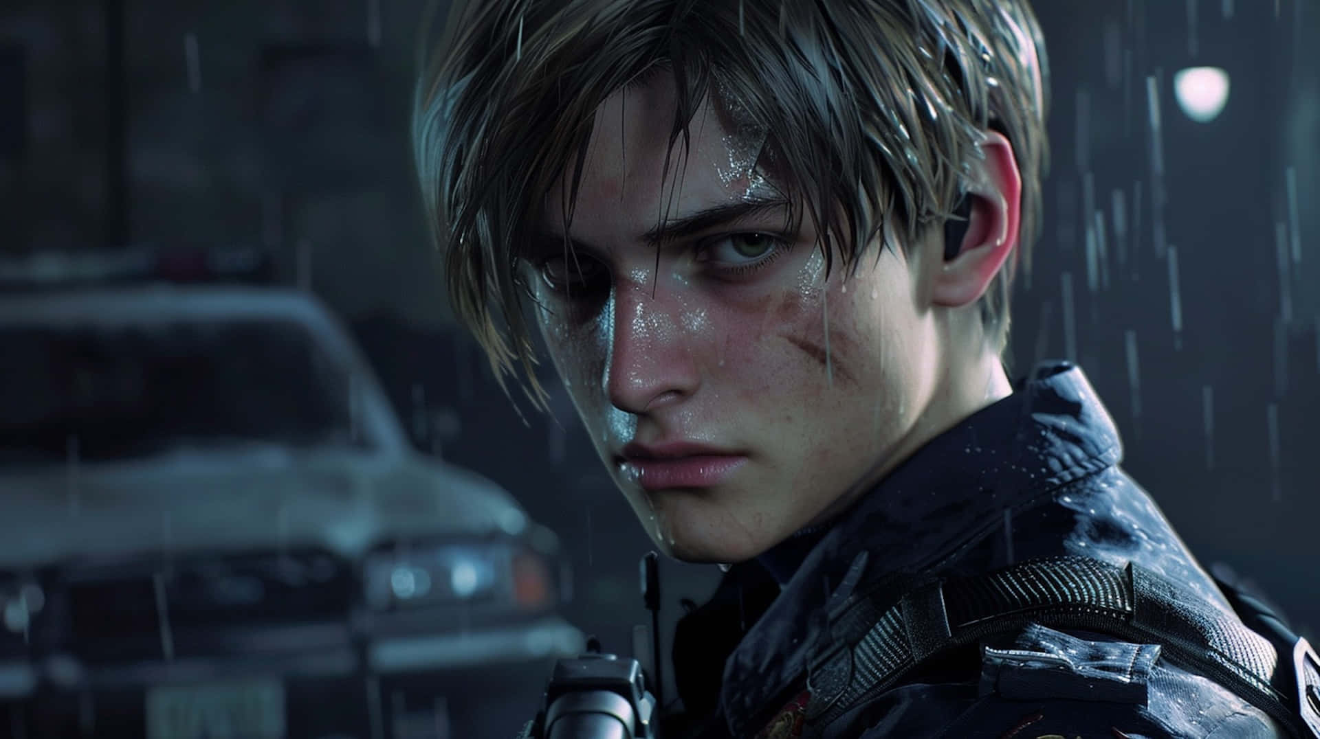 Resident Evil2 Remake Leonin Rain Background