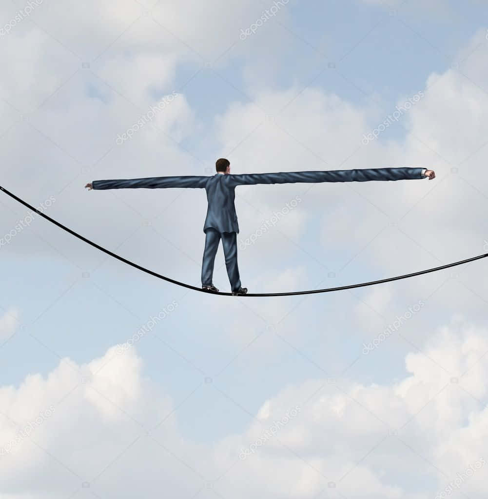 Resilient Man Passing Through A Thin Wire Background