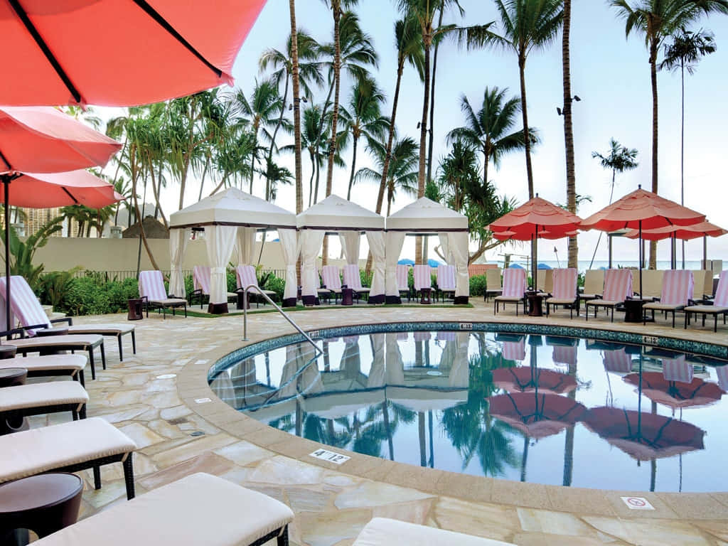 Resort Pool For Vacation Parties Background