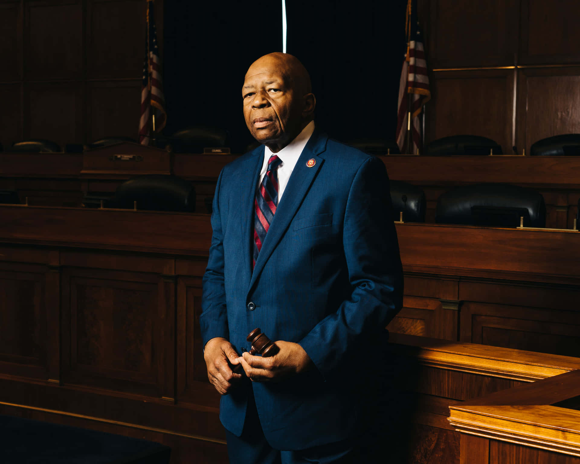 Respected Statesman Elijah Cummings In Sophisticated Blue Suit