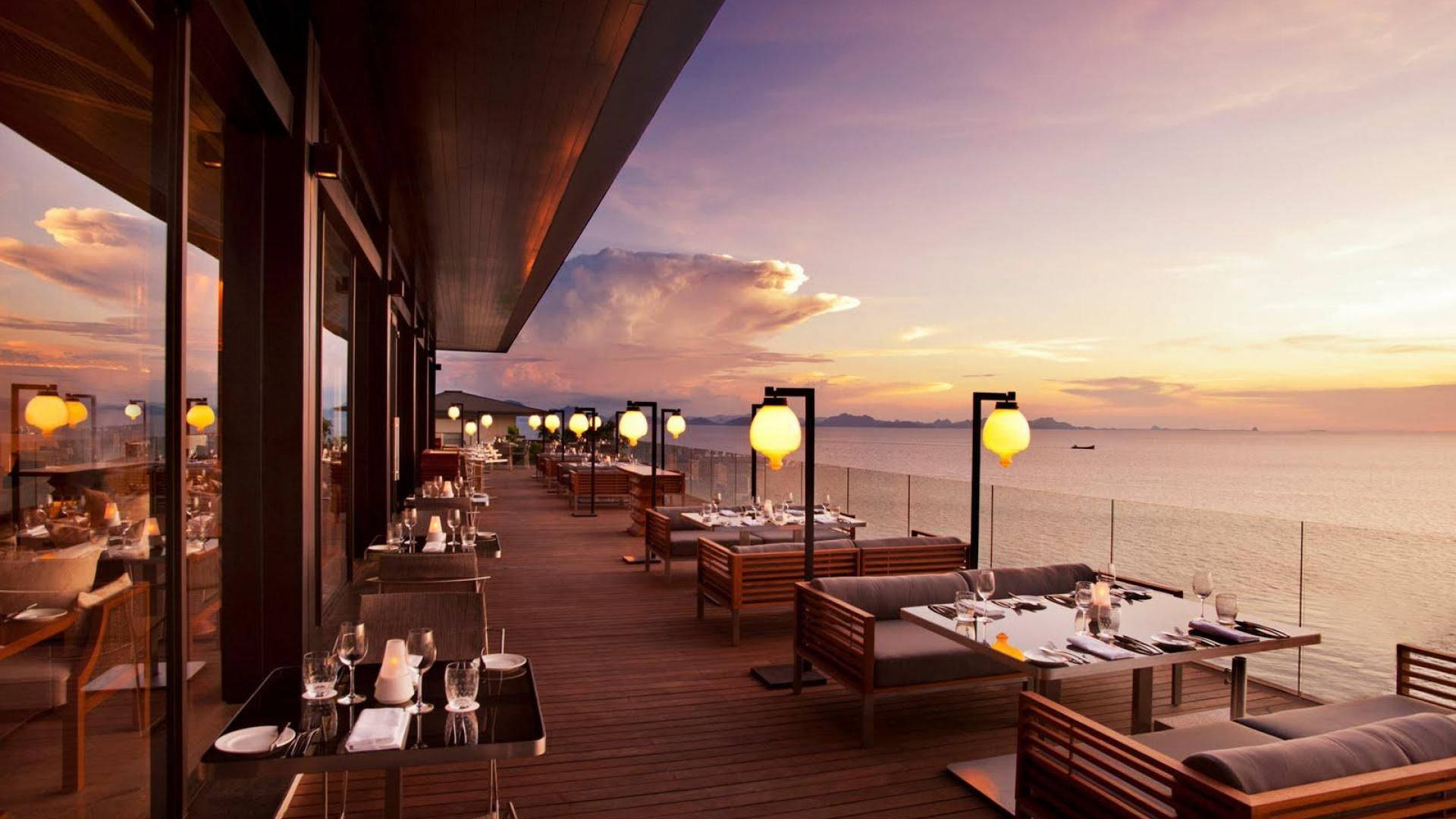 Restaurant In Conrad Koh Samui Thailand Background