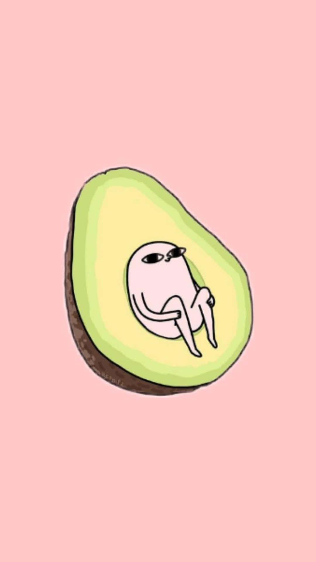 Resting Character On Avocado Iphone Background